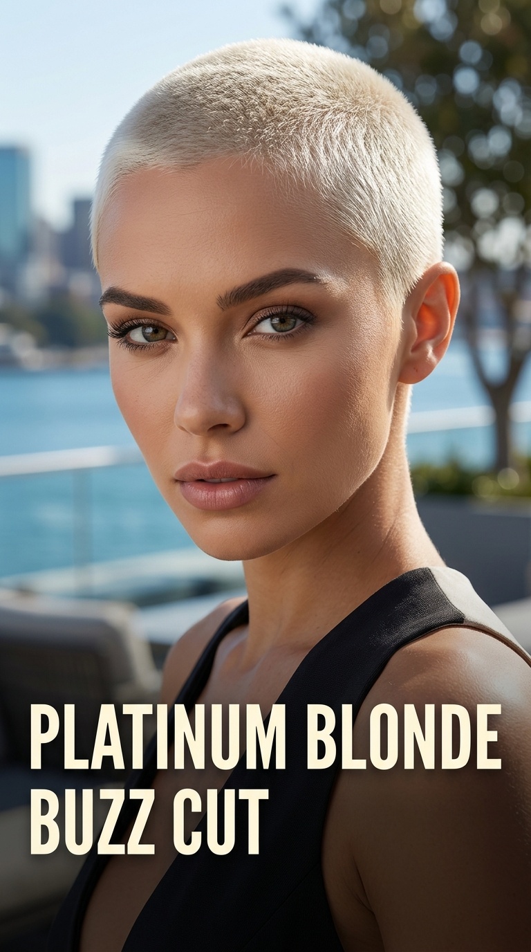 Platinum Blonde Buzz Cut