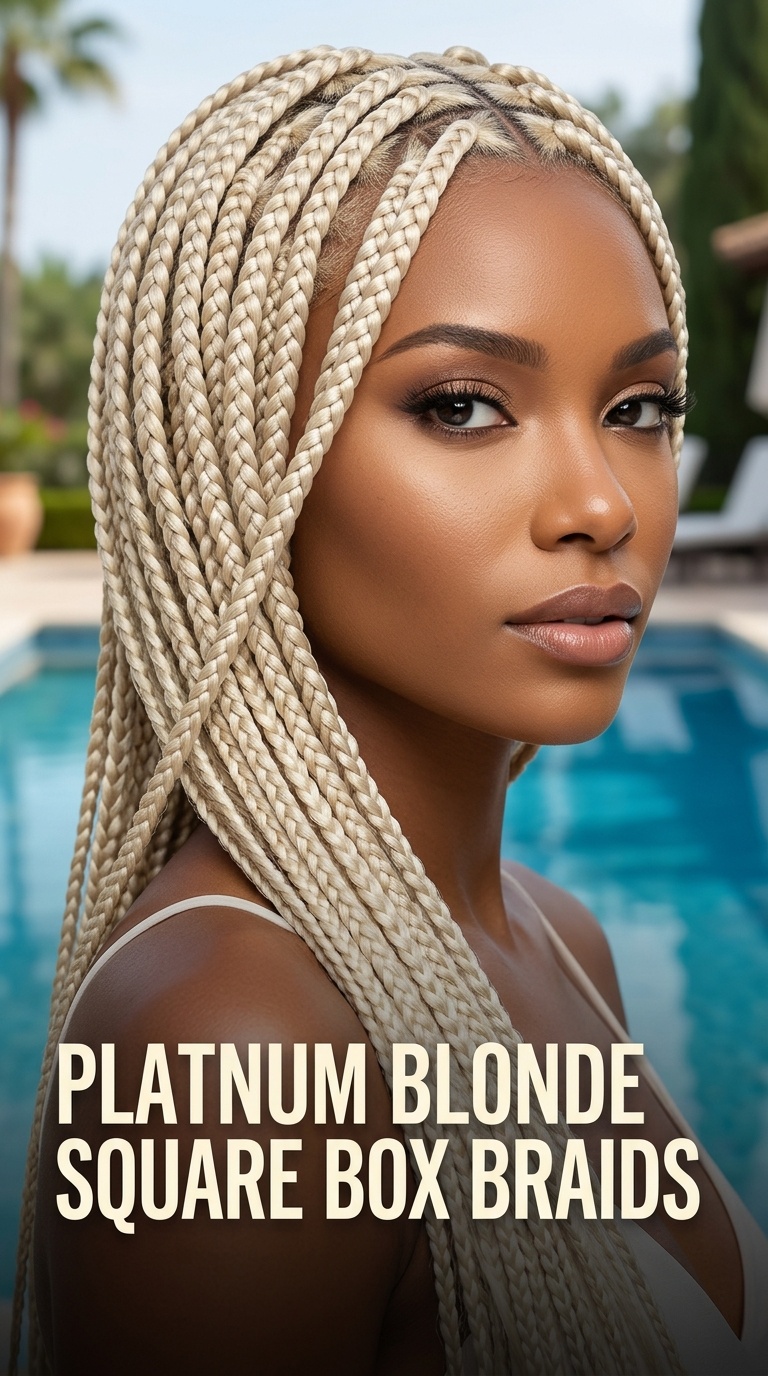 Platinum Blonde Square Box Braids
