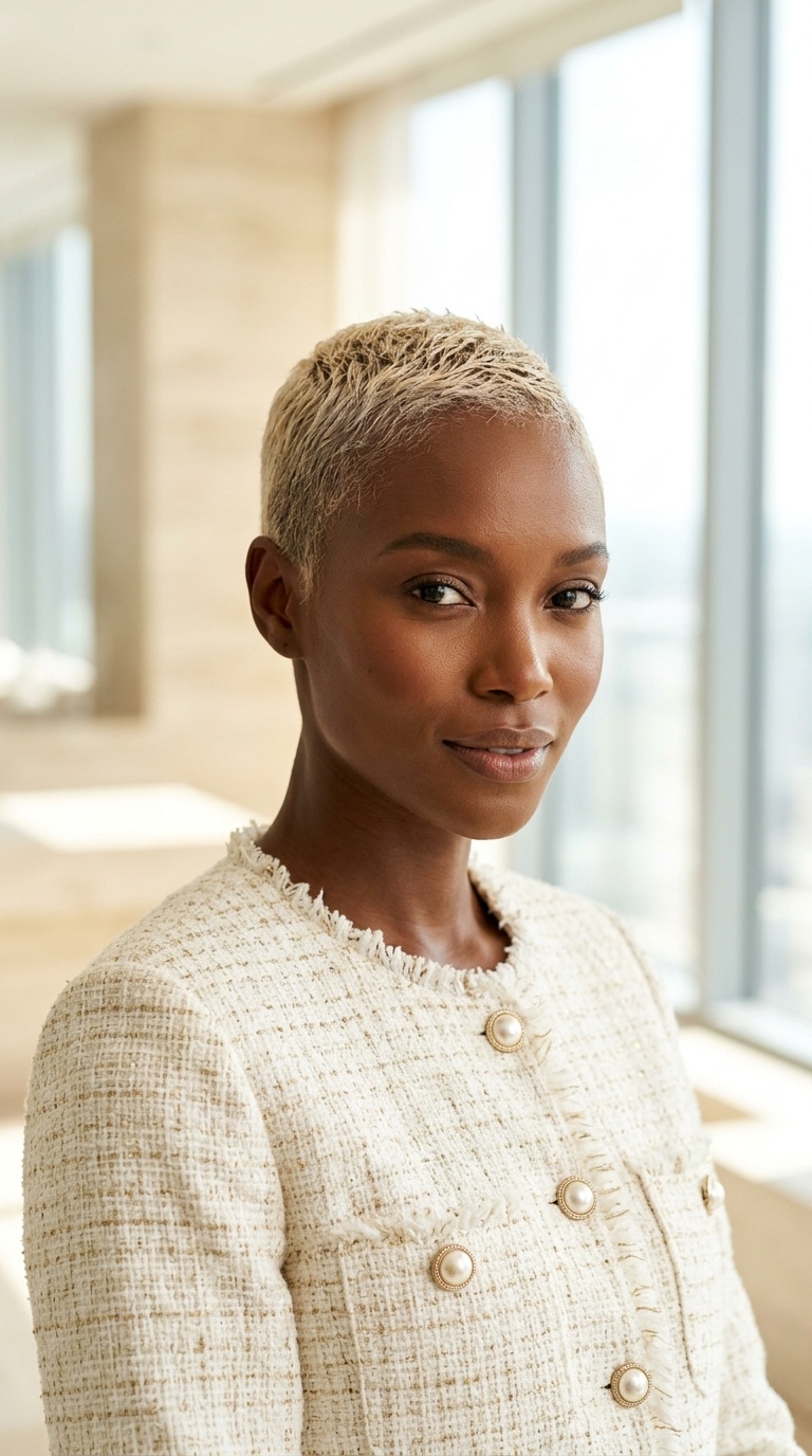 Platinum Buzz Cut Black Women