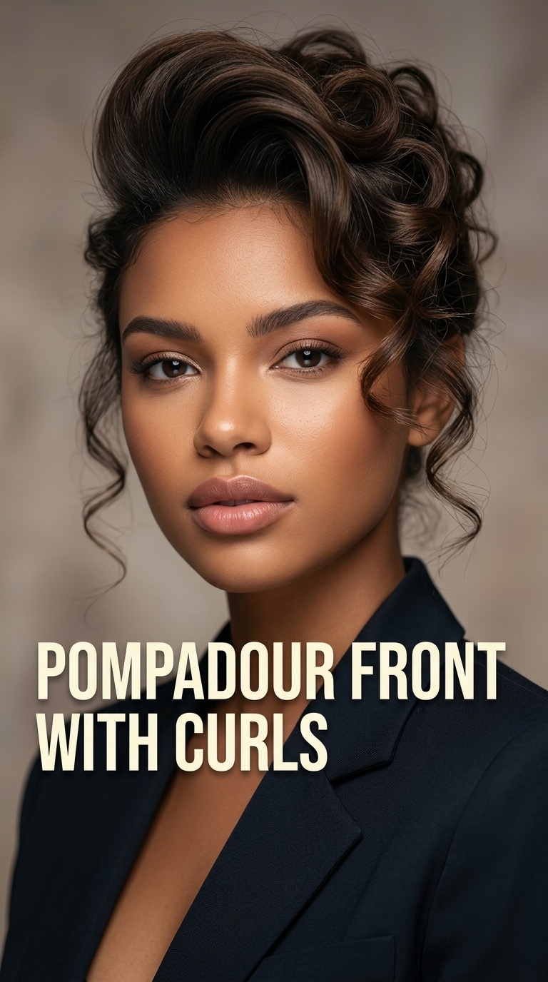 Pompadour Front with Curls