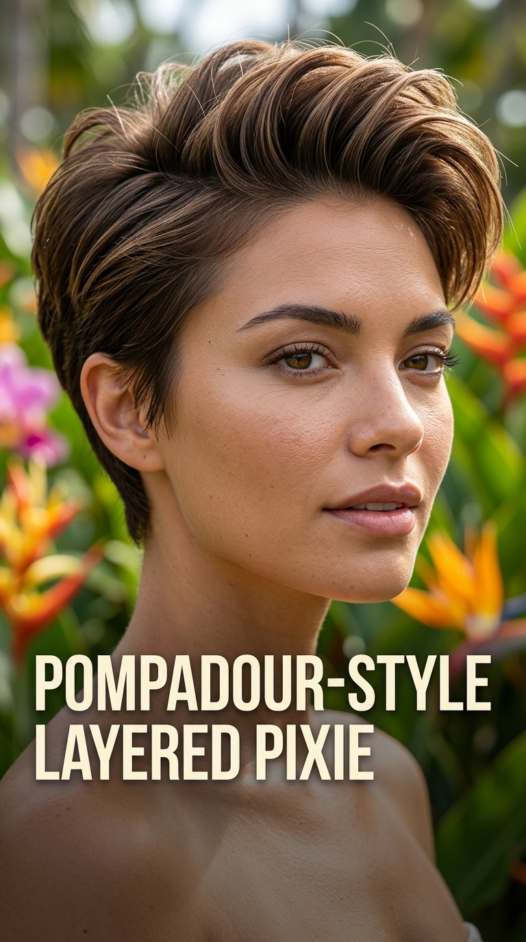 Pompadour-Style Layered Pixie
