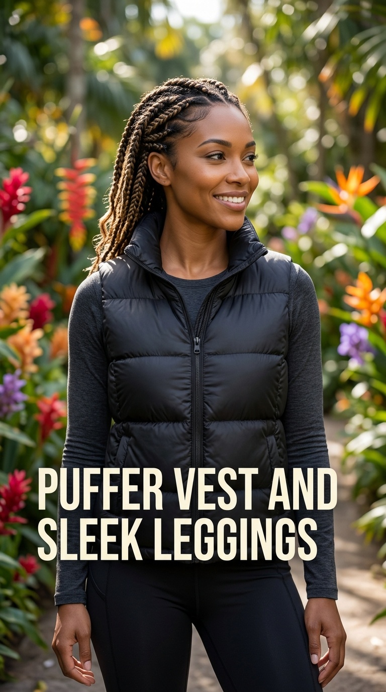 Puffer Vest and Sleek Leggings