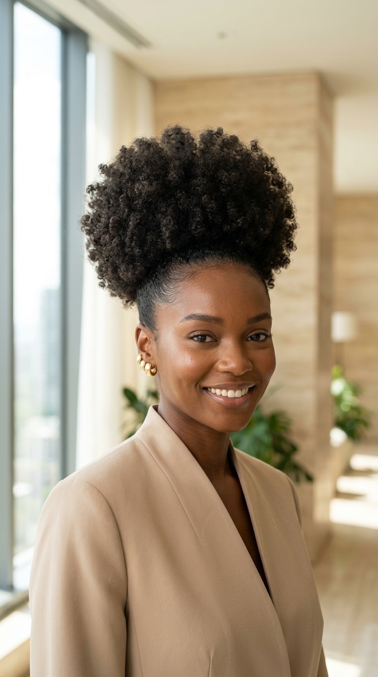 Quick High Puff Natural Hair