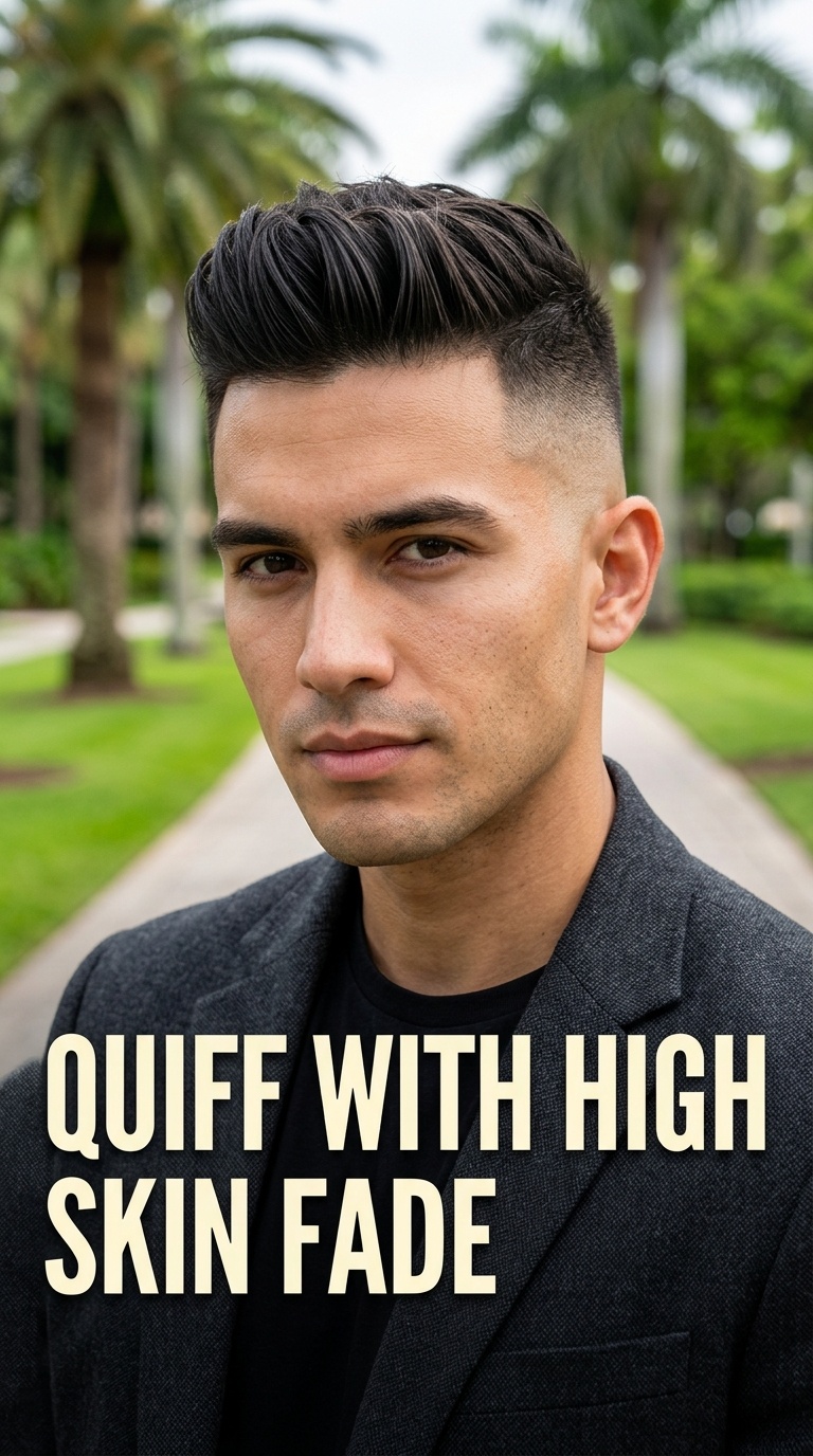 Quiff with High Skin Fade