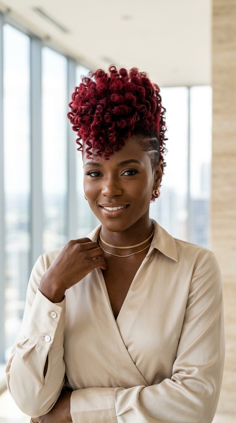 Red Mohawk Hairstyles Black Women