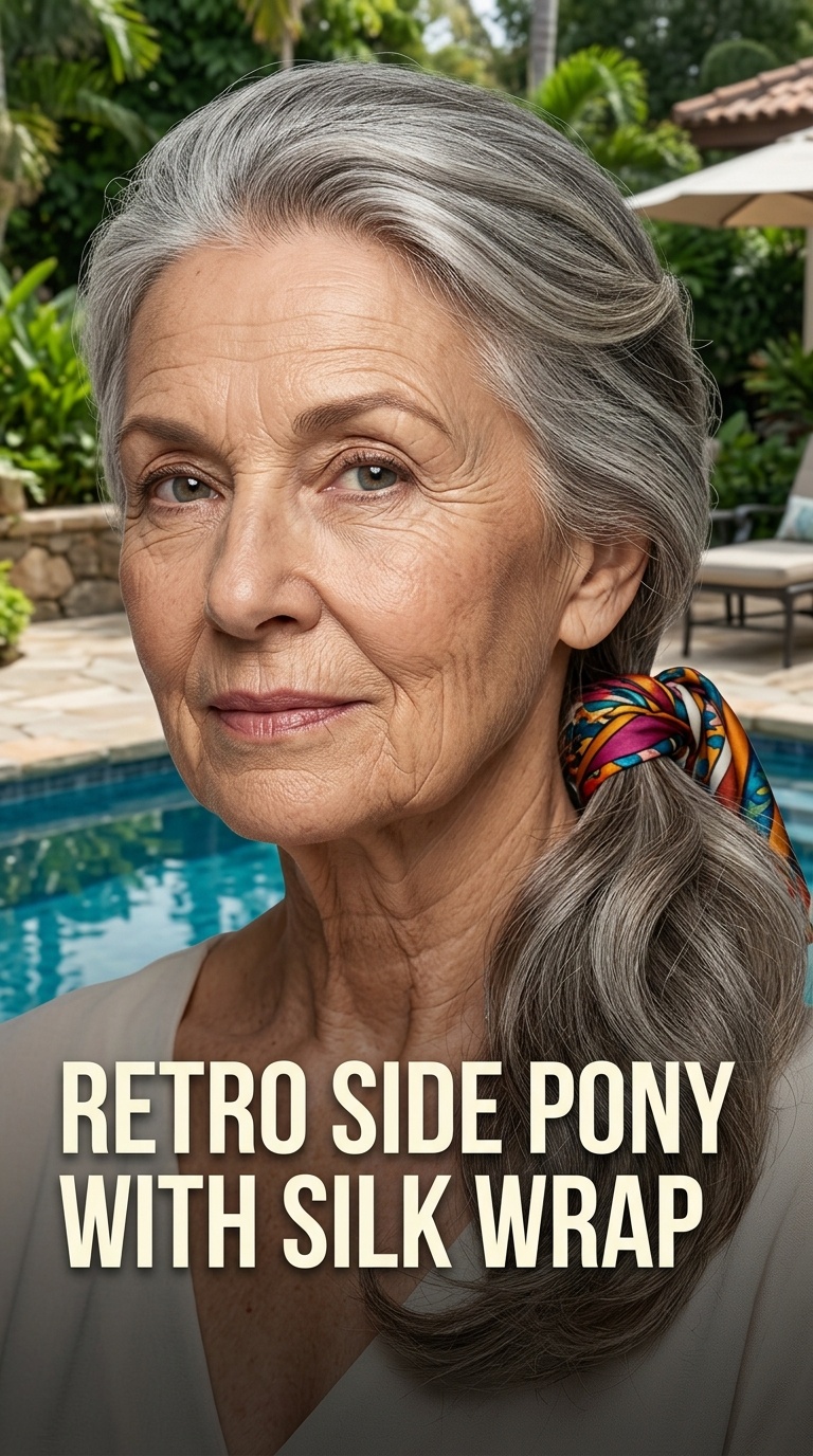 Retro Side Pony with Silk Wrap