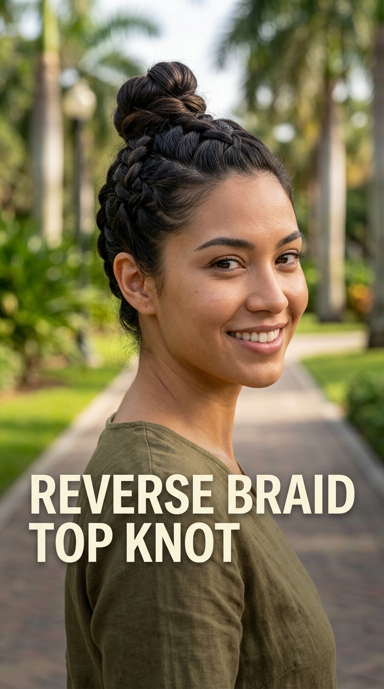 Reverse Braid Top Knot