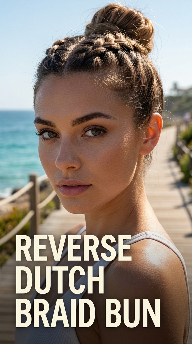 Reverse Dutch Braid Bun