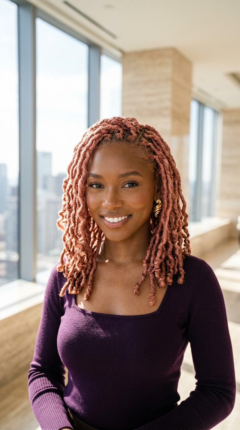 Rose Gold Locs Black Women