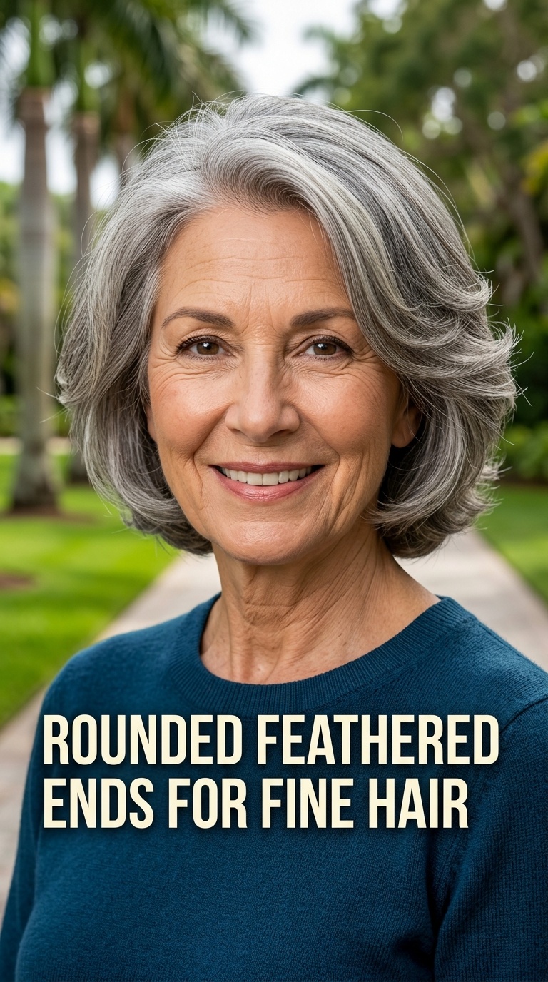 Rounded Feathered Ends for Fine Hair
