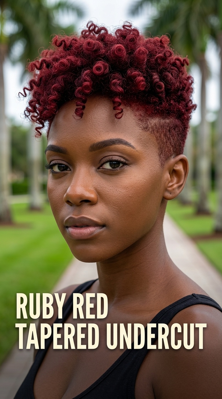 Ruby Red Tapered Undercut