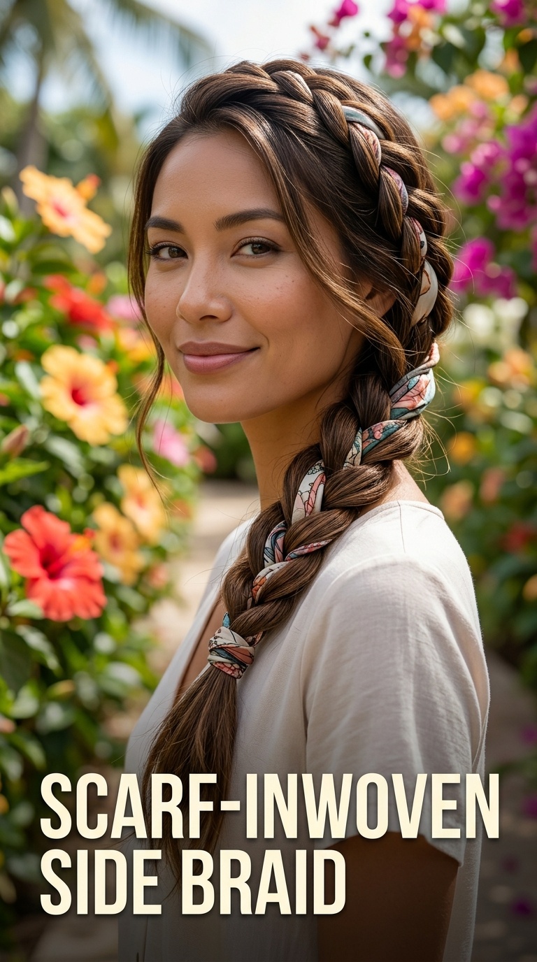 Scarf-Inwoven Side Braid