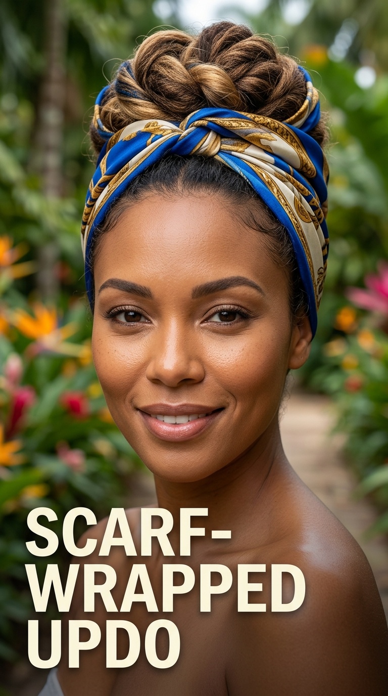 Scarf-Wrapped Updo