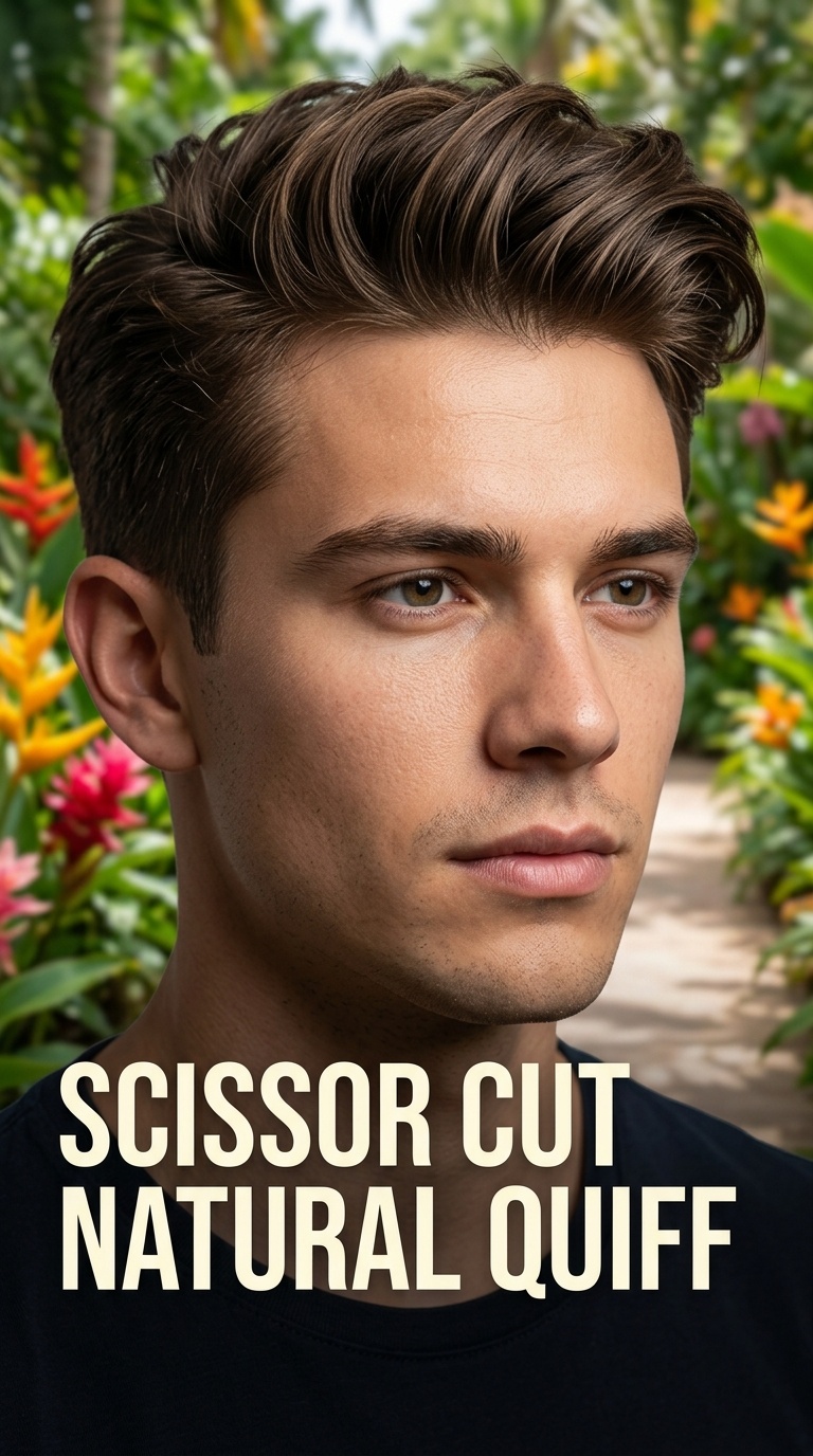 Scissor Cut Natural Quiff