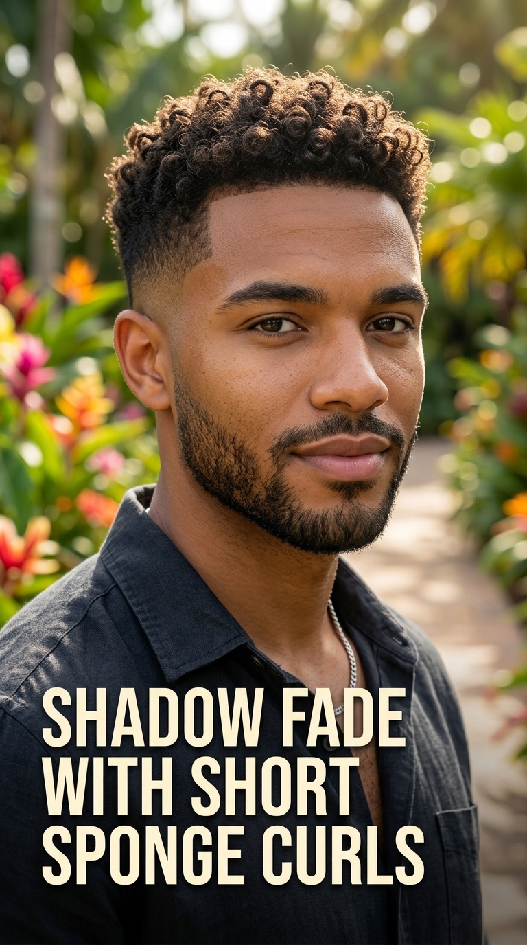 Shadow Fade with Short Sponge Curls