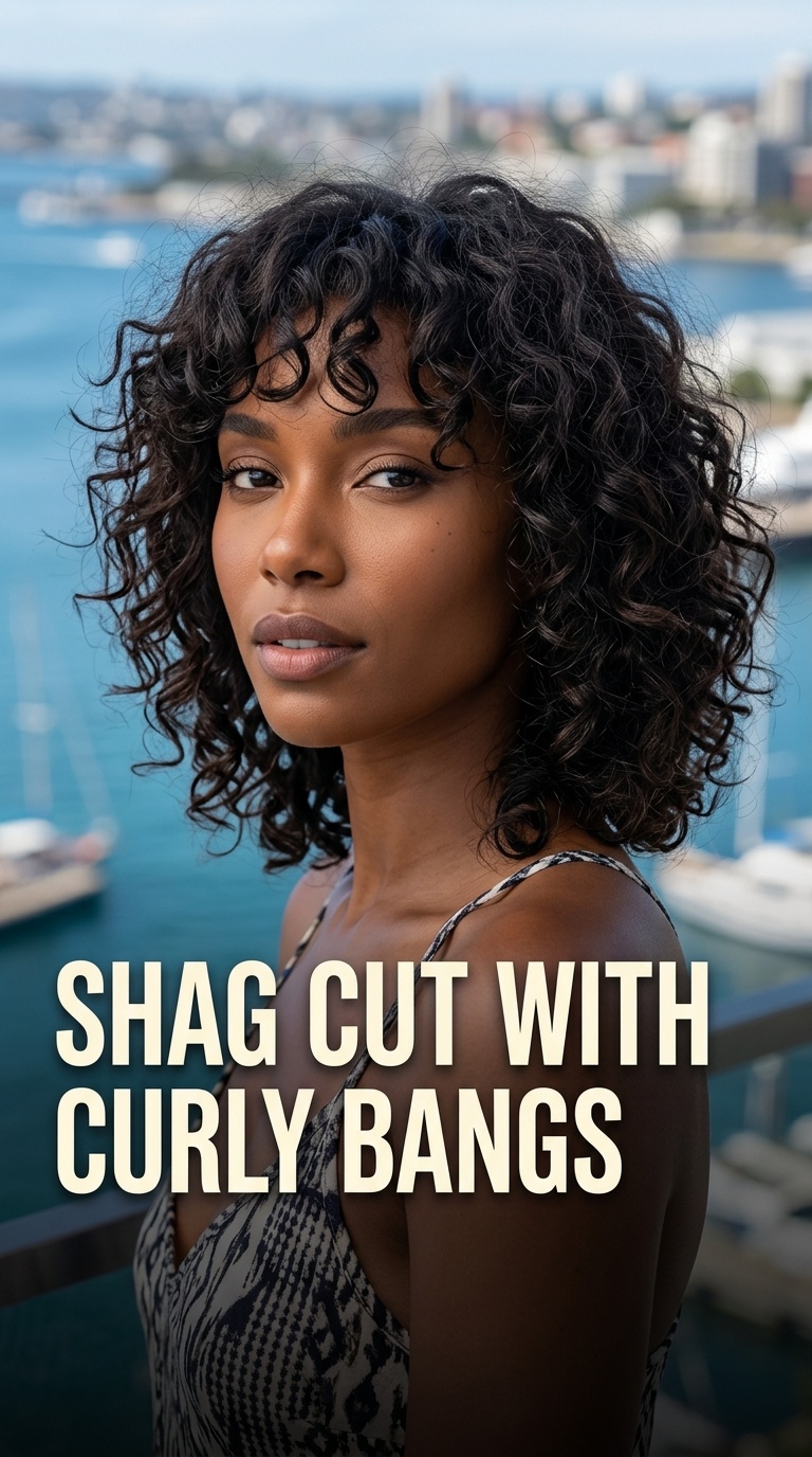 Shag Cut with Curly Bangs