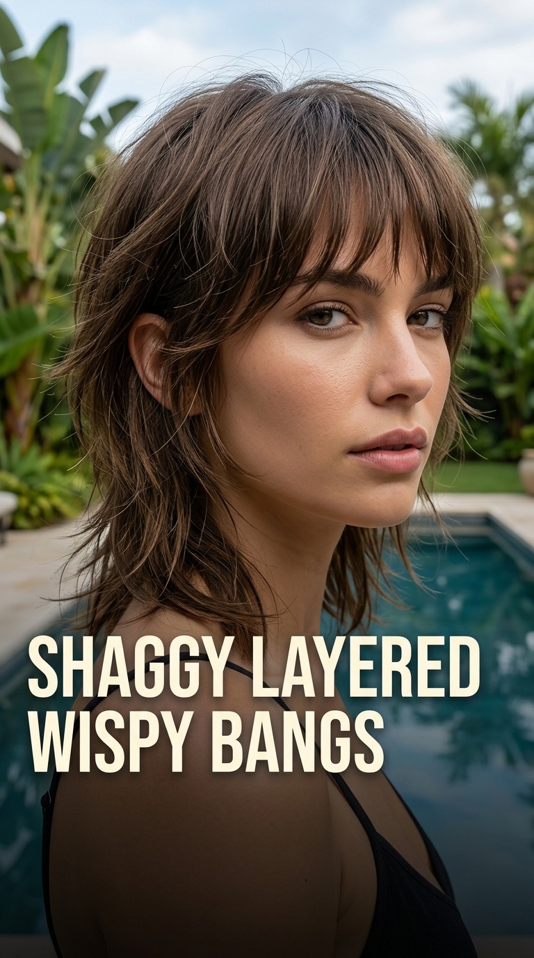 Shaggy Layered Wispy Bangs