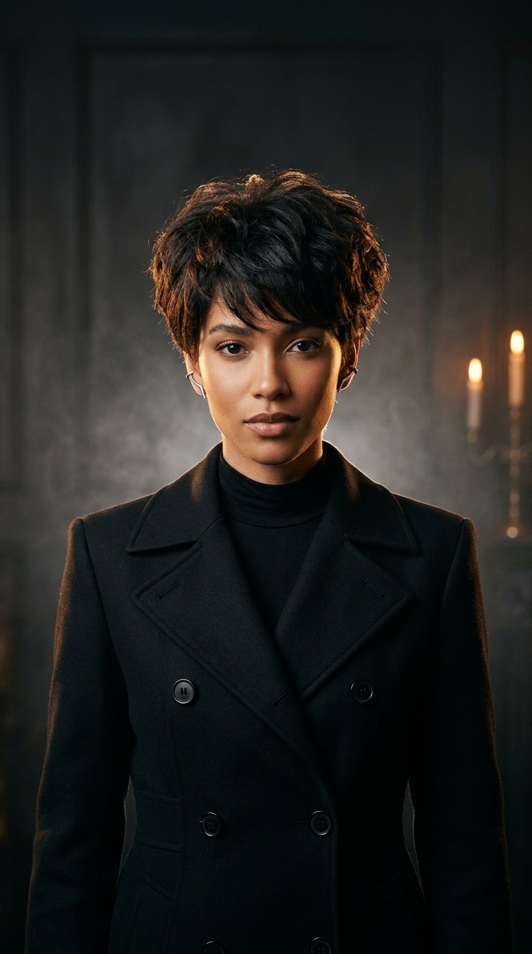 Sharp Black Trench Coat Outfit
