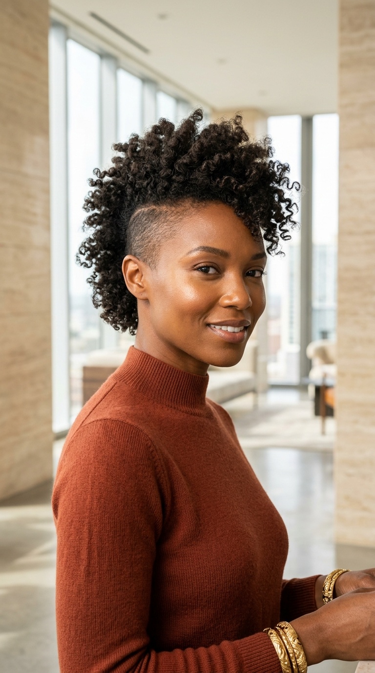 Shaved Sides Mohawk Black Women