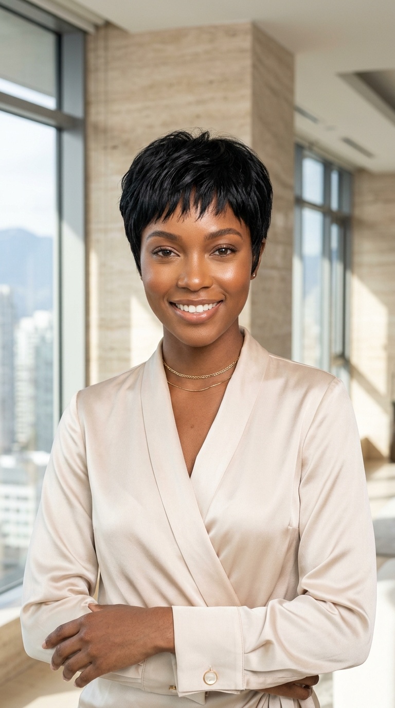 Short Bangs Wig Black Women