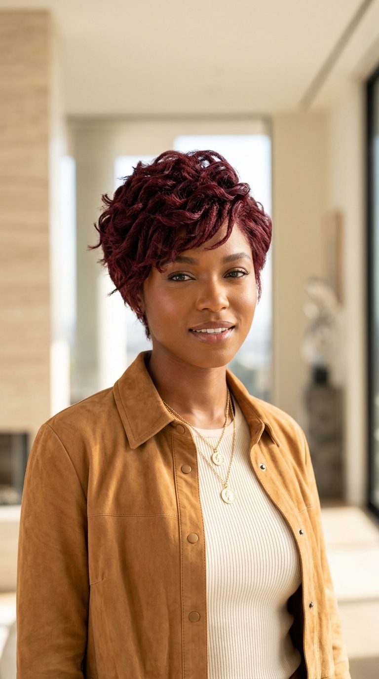 Short Burgundy Hair Cuts