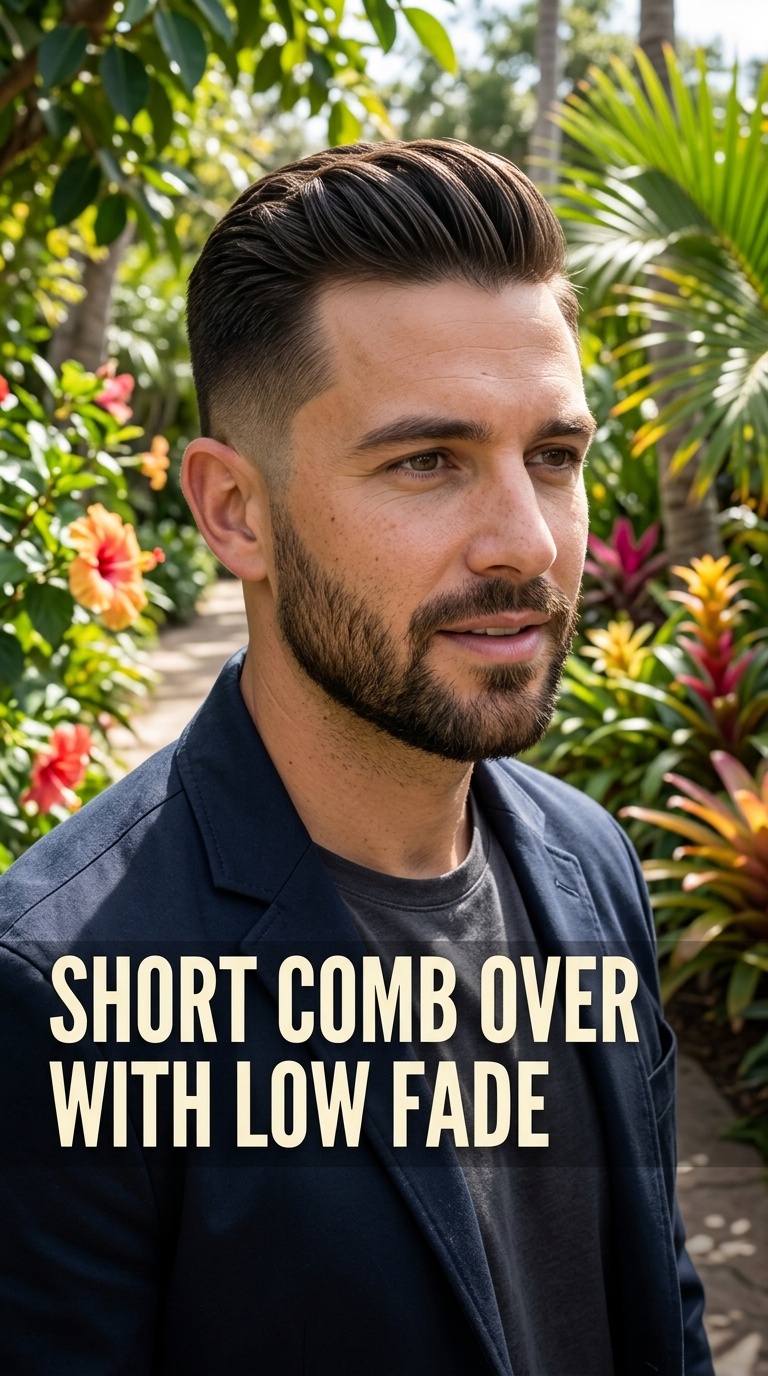 Short Comb Over with Low Fade