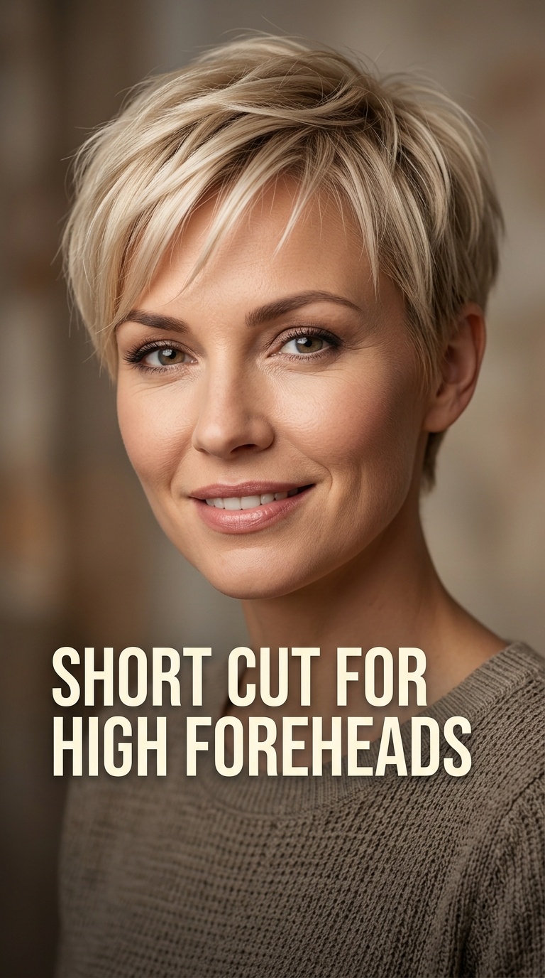 Short Cut for High Foreheads