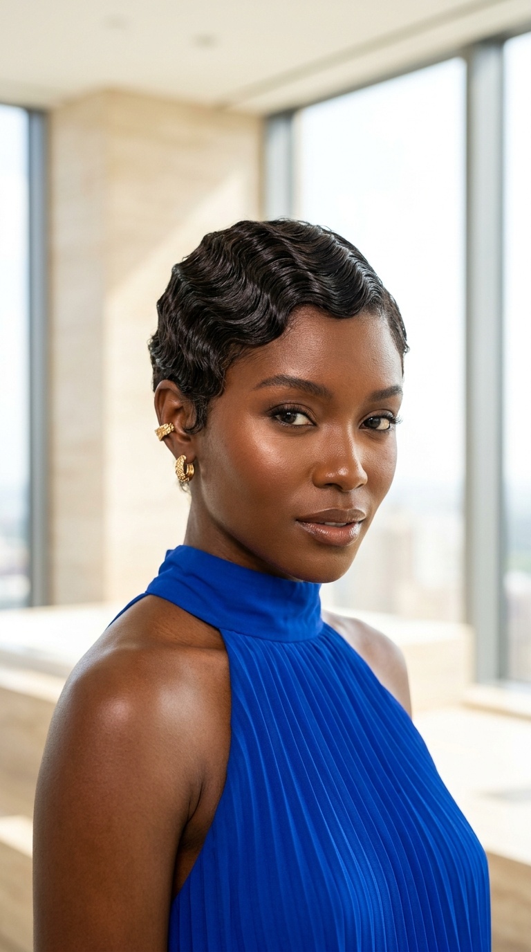 Short Finger Waves On Natural Hair