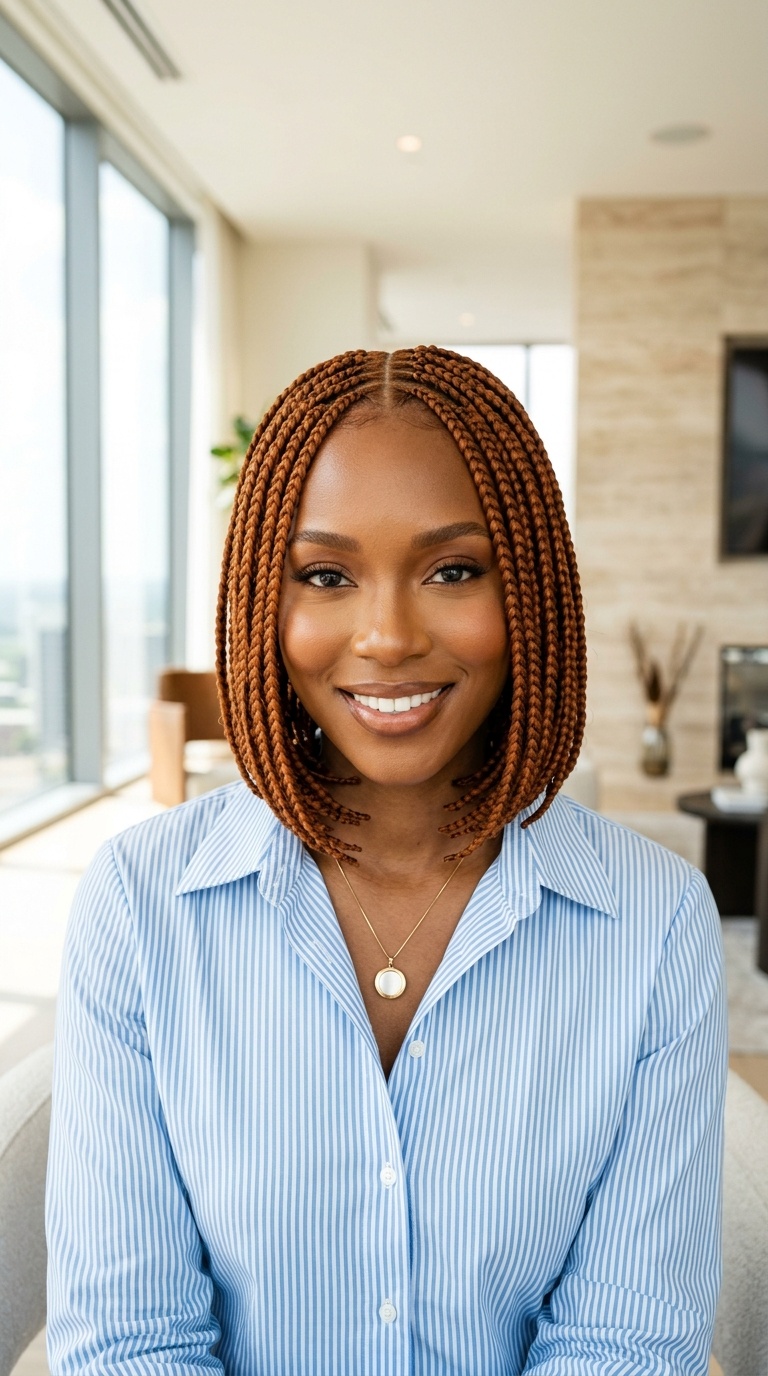 Short Ginger Braids Black Women