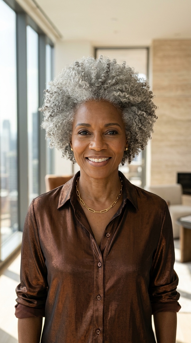 Short Gray Afro Hairstyles Black Women