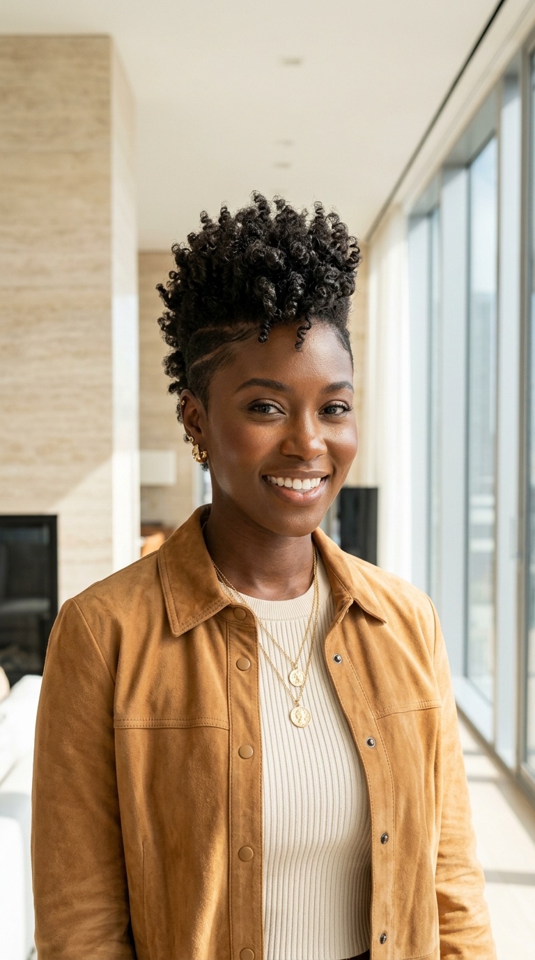 Short Natural Hair Faux Hawk