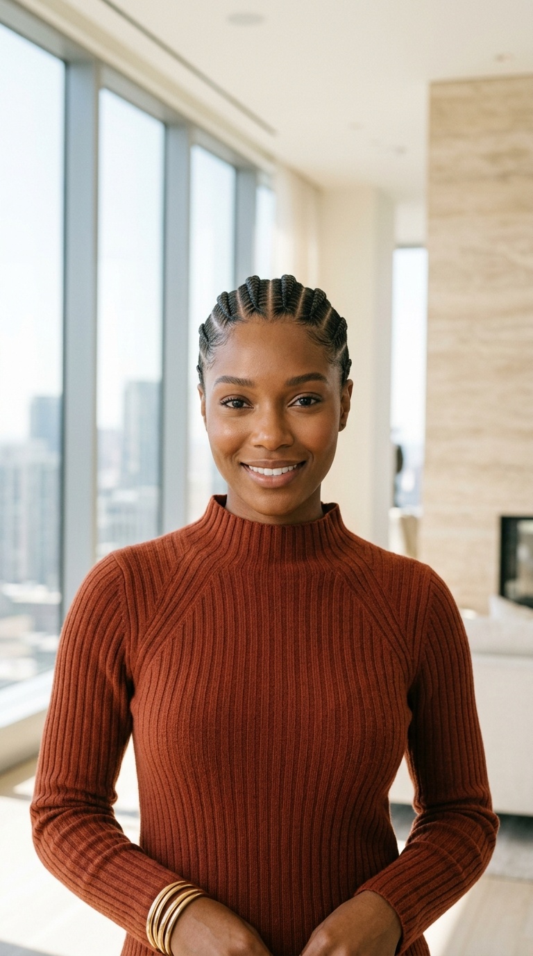 Short Straight Back Braids