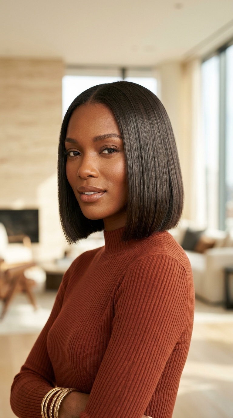 Short Straight Bob Hairstyles Black Women