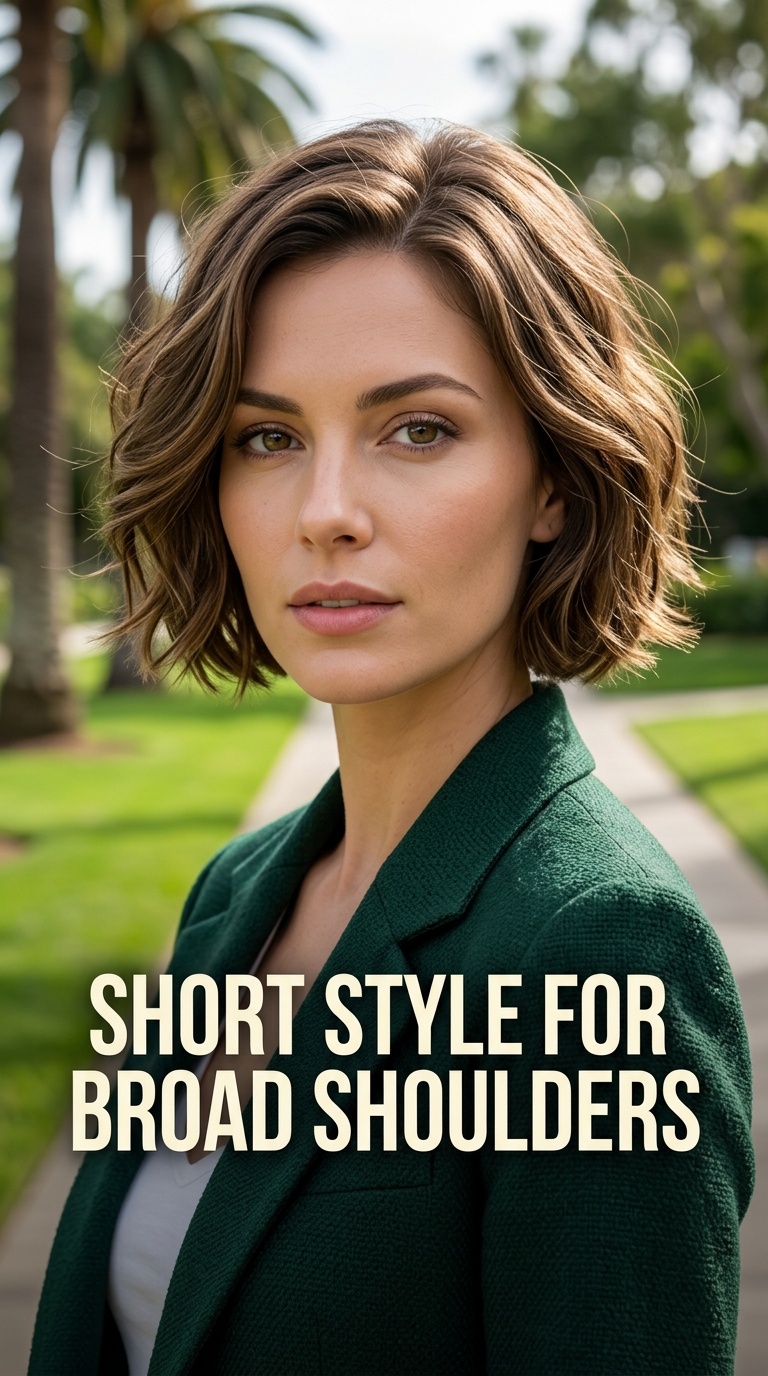 Short Style for Broad Shoulders