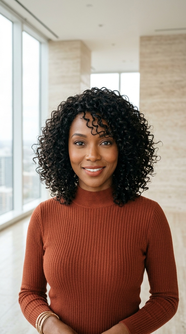 Shoulder Length Curly Wig Style