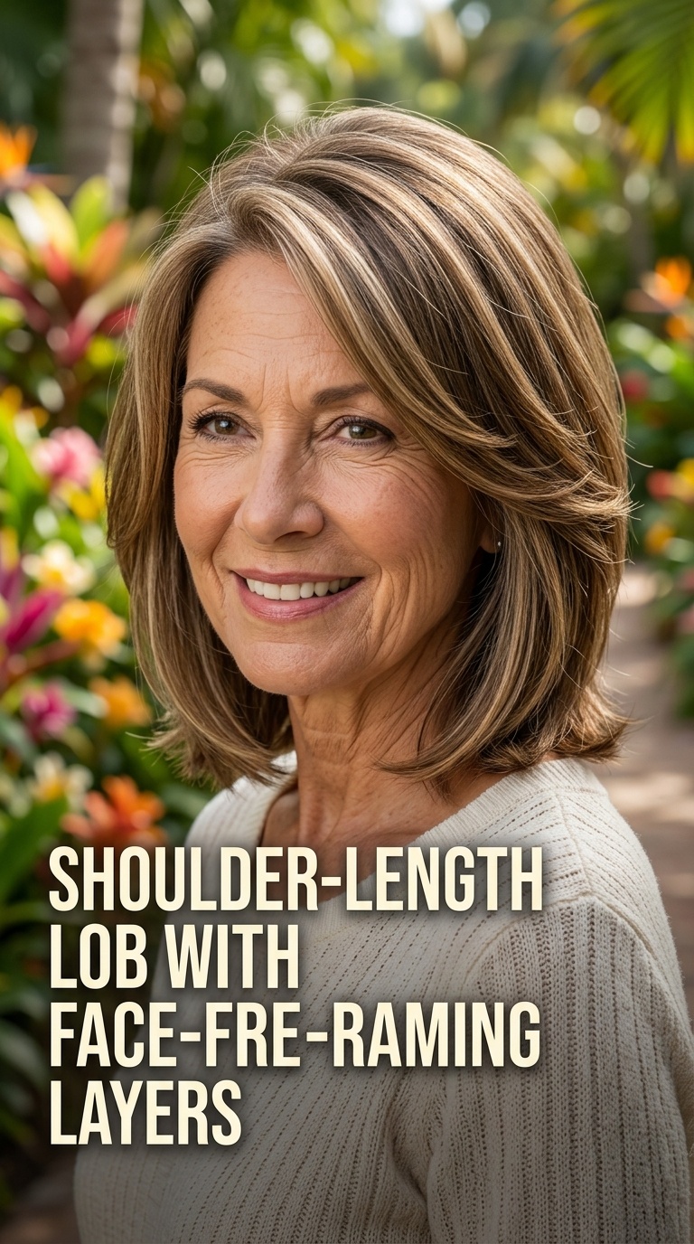 Shoulder-Length Lob with Face-Framing Layers