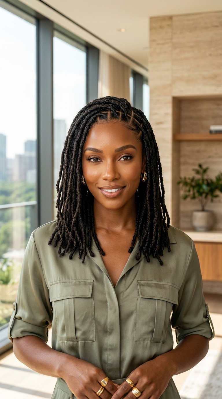 Shoulder Length Locs For Black Women