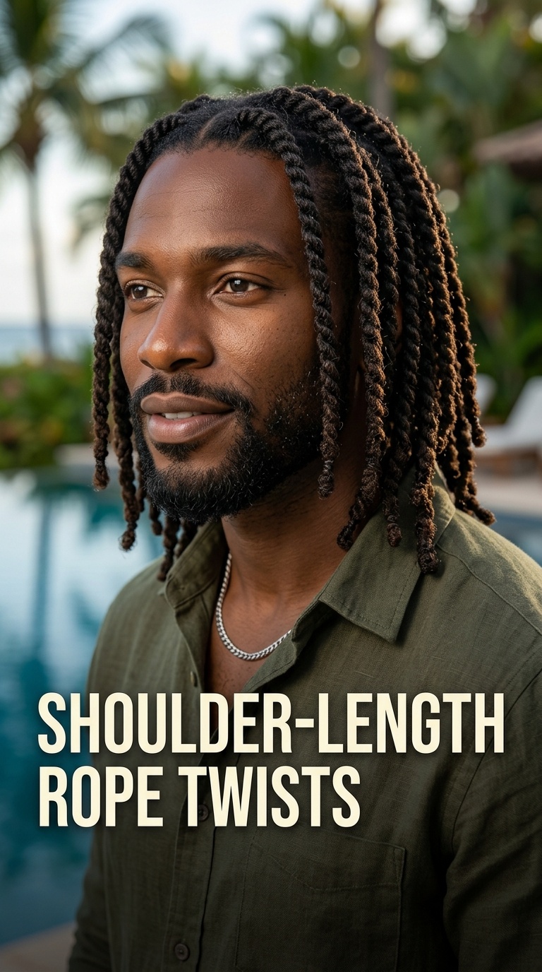 Shoulder-Length Rope Twists