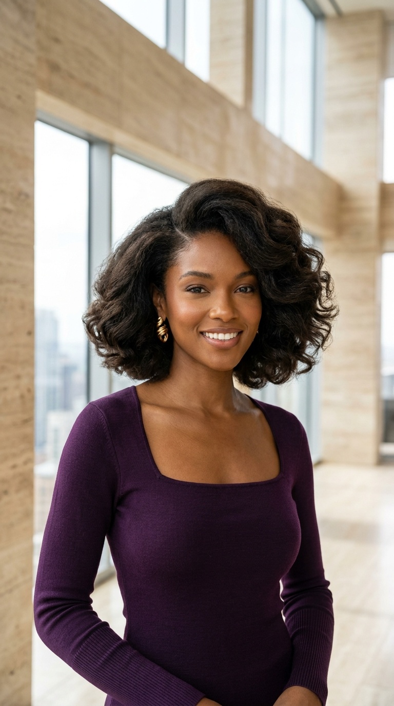 Side Part Fluffy Bob Hairstyles