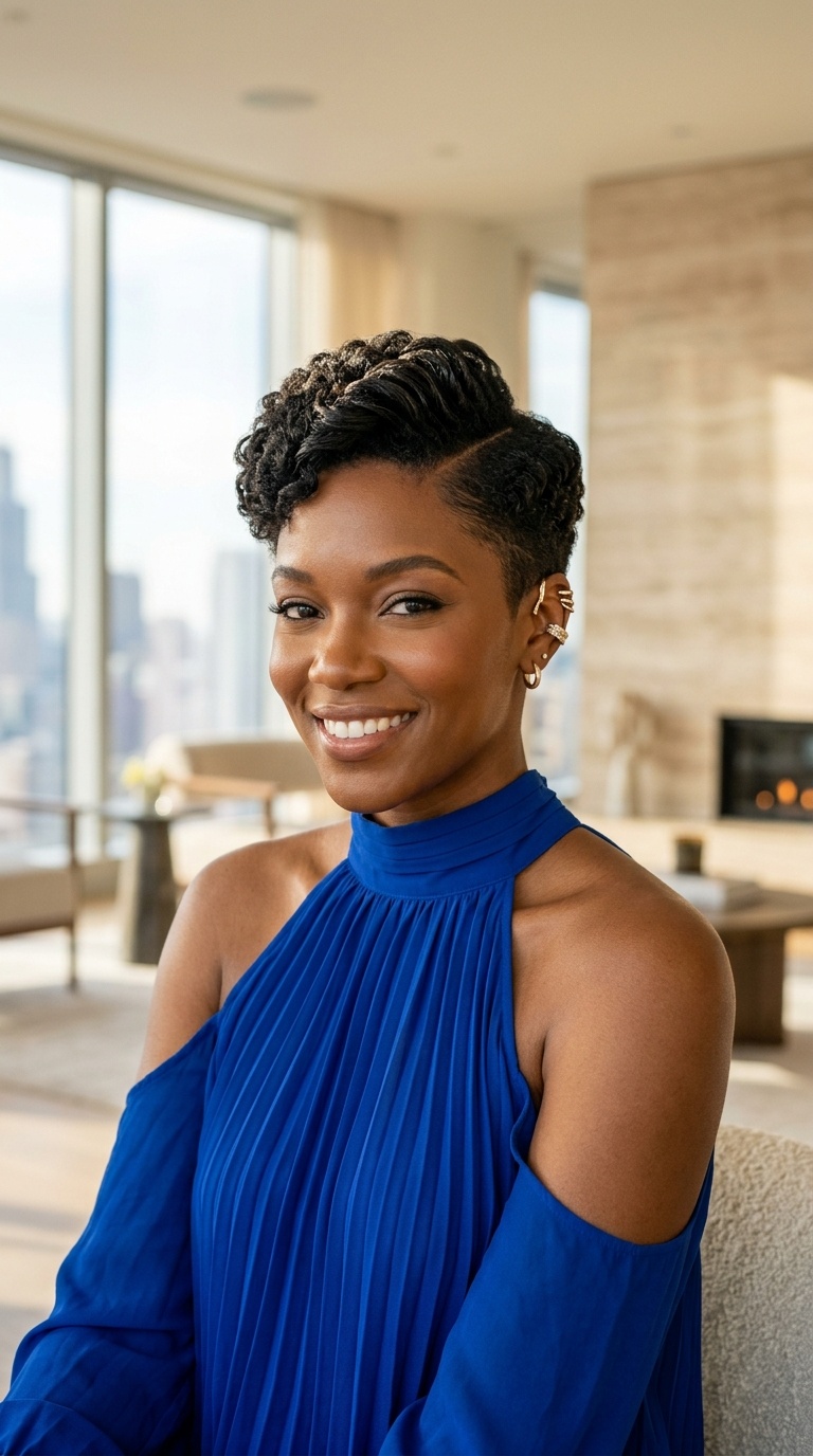 Side Part Low Haircut Women