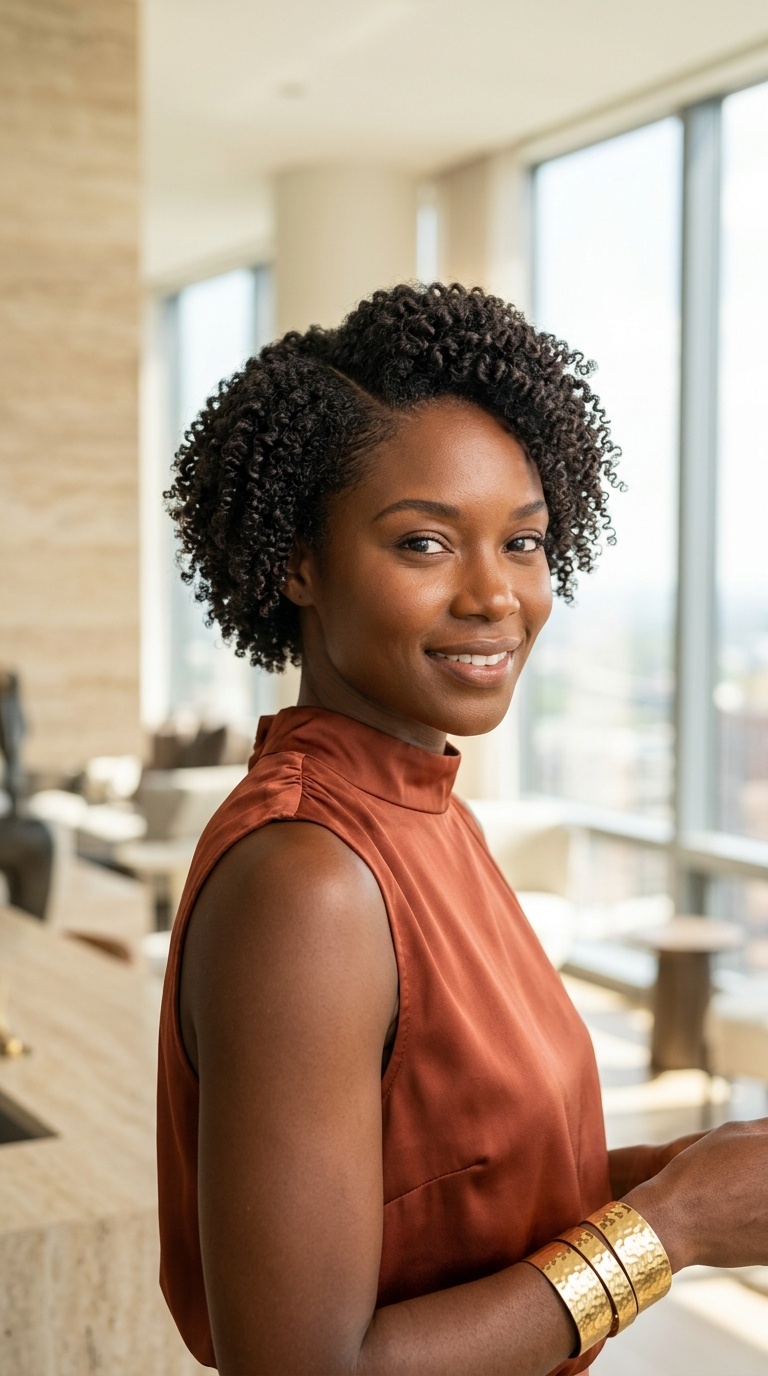 Side Part Short Natural Hair