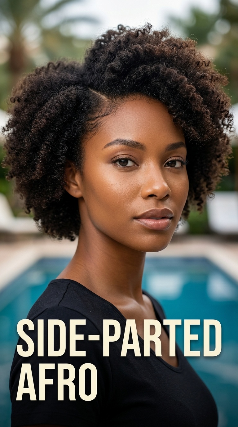 Side-Parted Afro