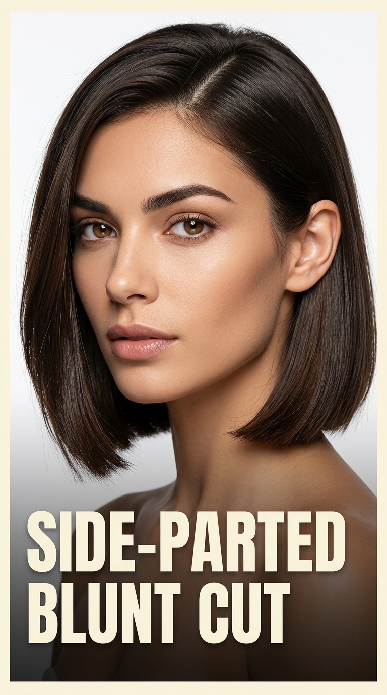 Side-Parted Blunt Cut