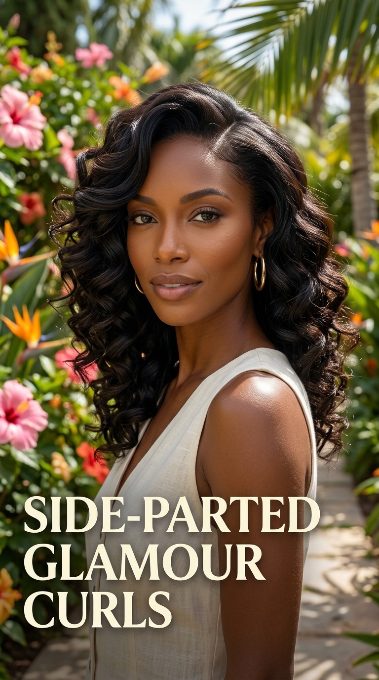 Side-Parted Glamour Curls