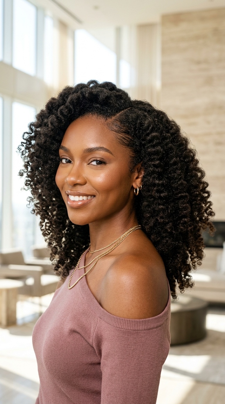 Side Parted Natural Hairstyles