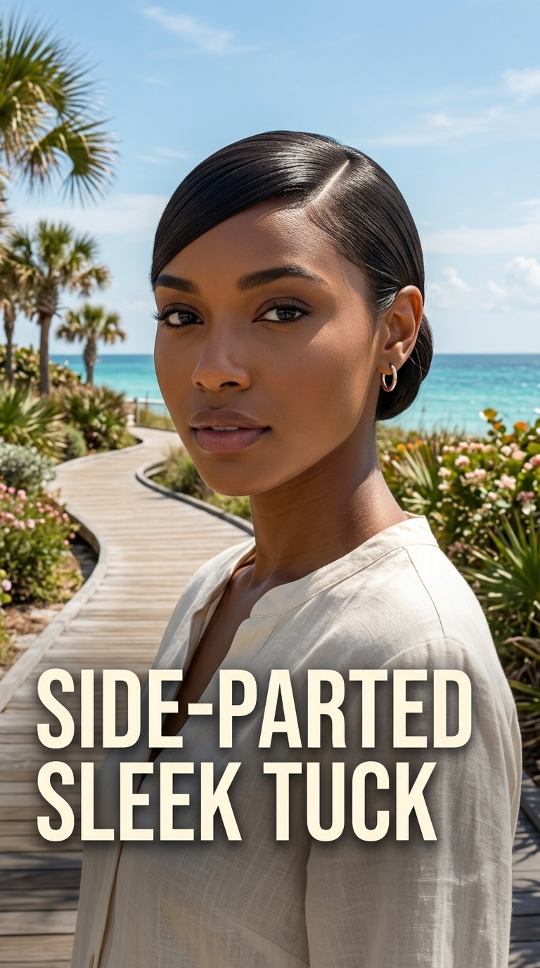 Side-Parted Sleek Tuck
