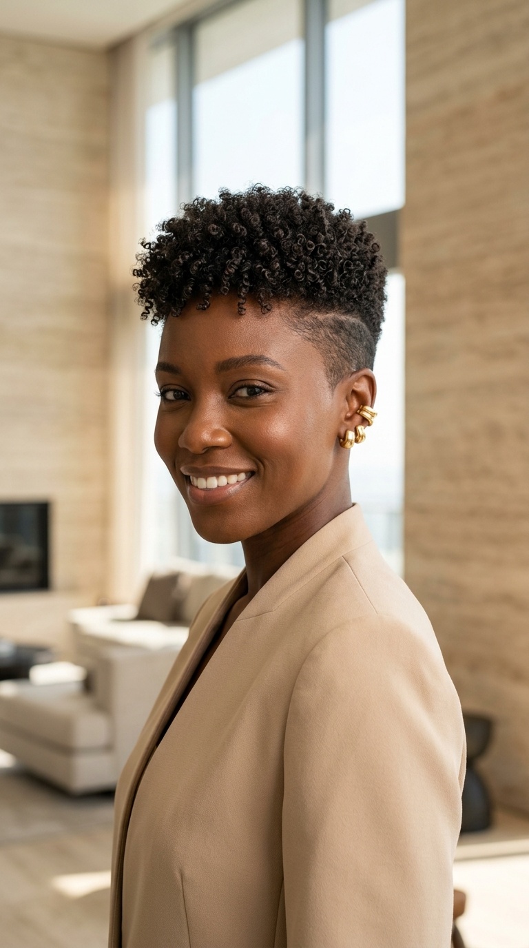 Side Shaved Short Natural Hair