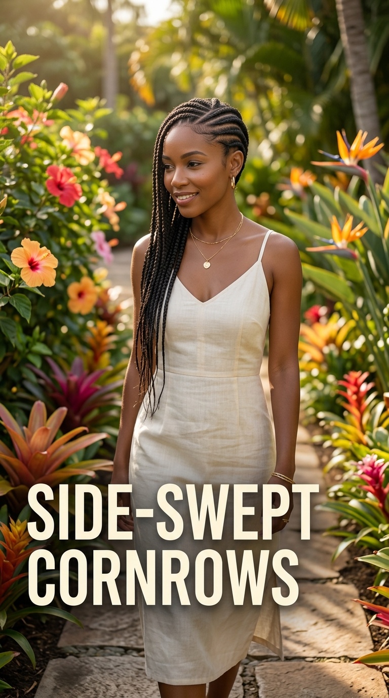 Side-Swept Cornrows