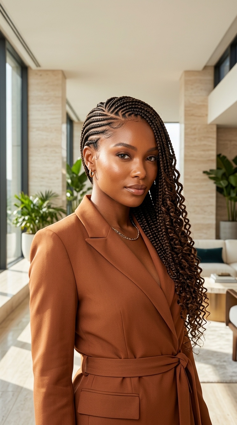 Side Swept Cornrows Hairstyles