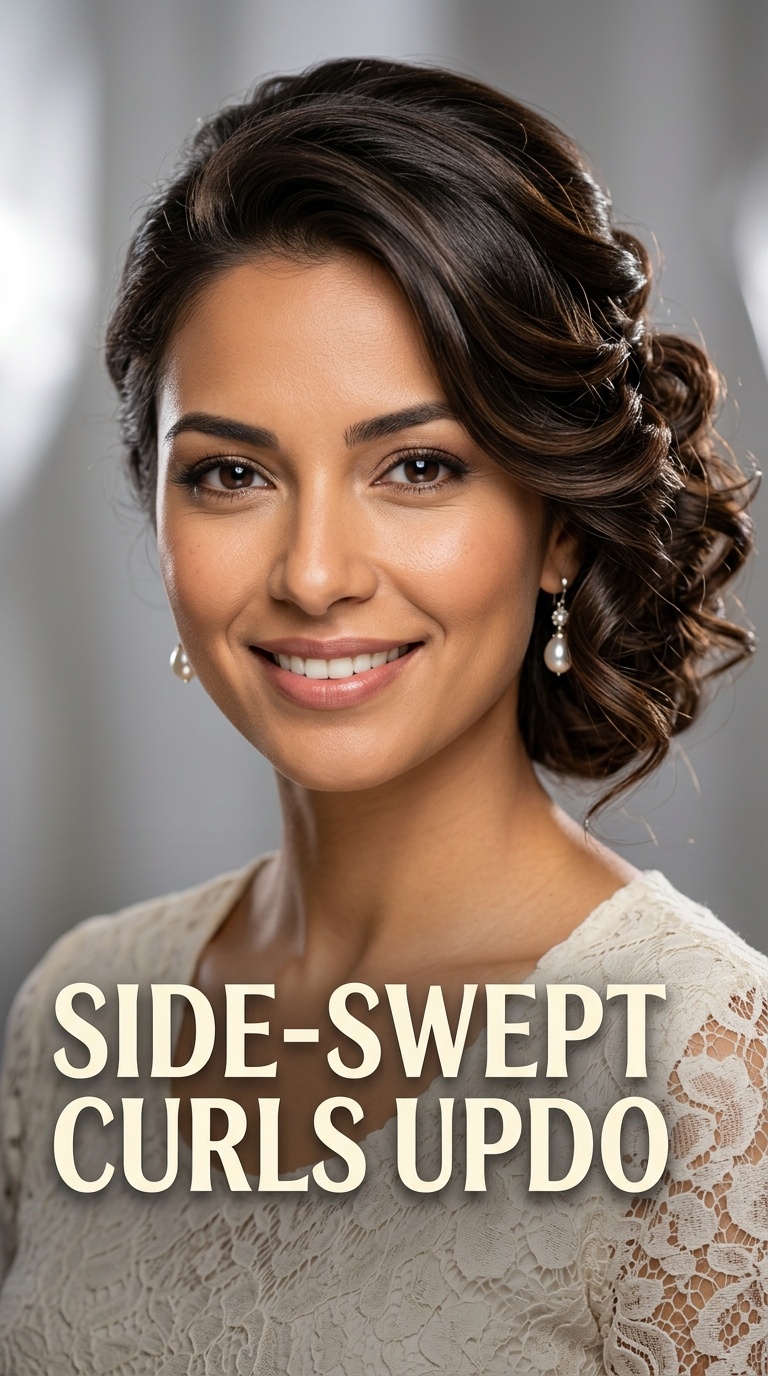 Side-Swept Curls Updo